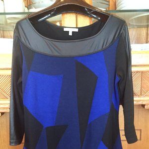 Designer royal blue and black geometric tunic
